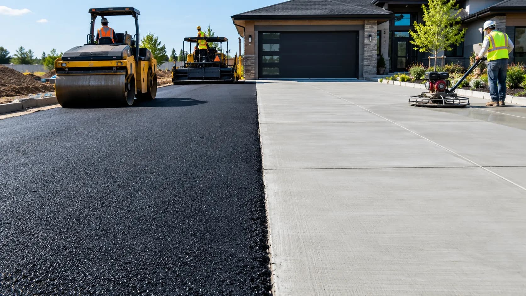 Asphalt vs concrete paving comparison — cost, lifespan, and climate performance side by side