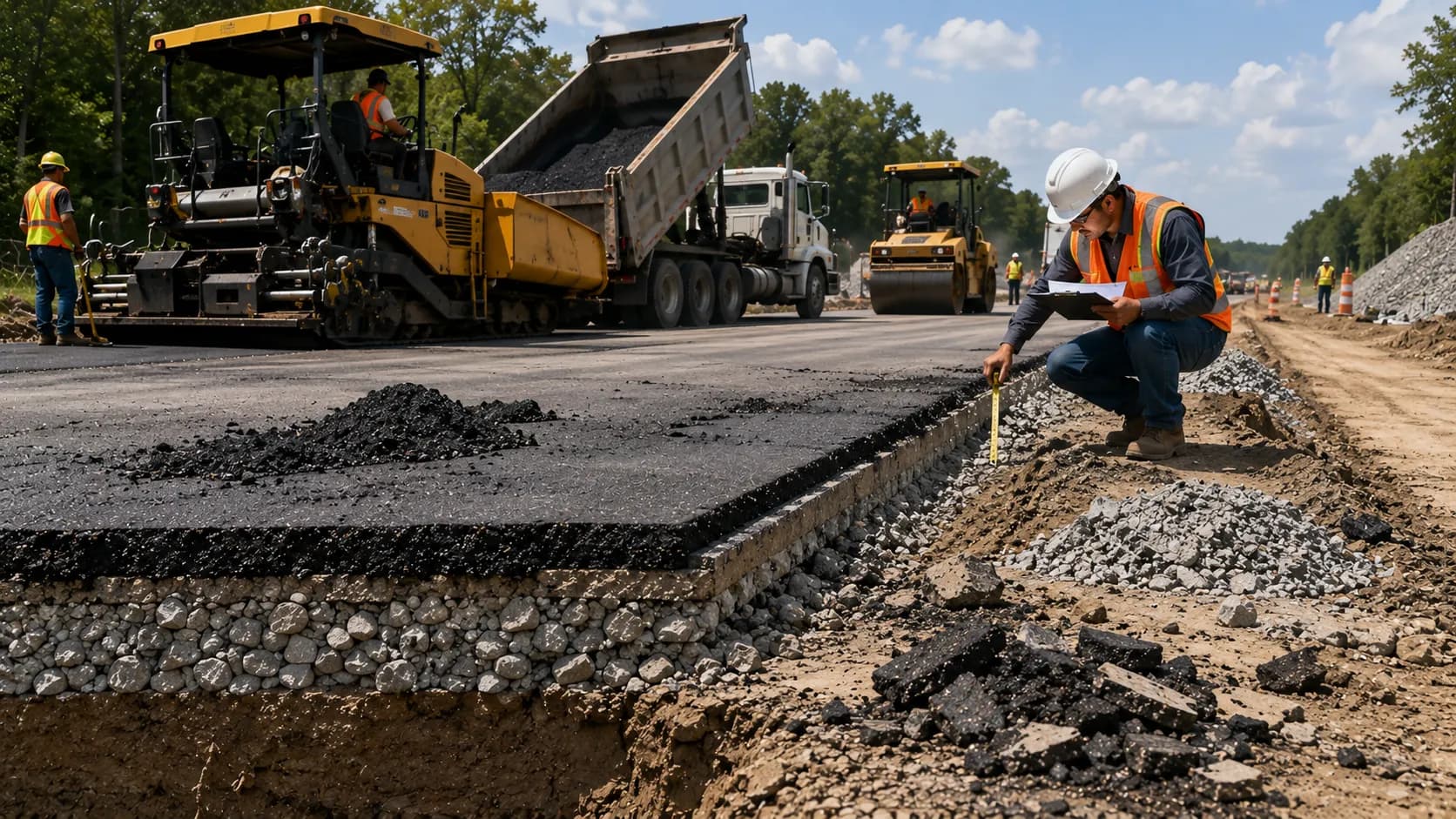 Asphalt waste allowance, aggregate base underestimation, and site condition factors affecting paving estimates