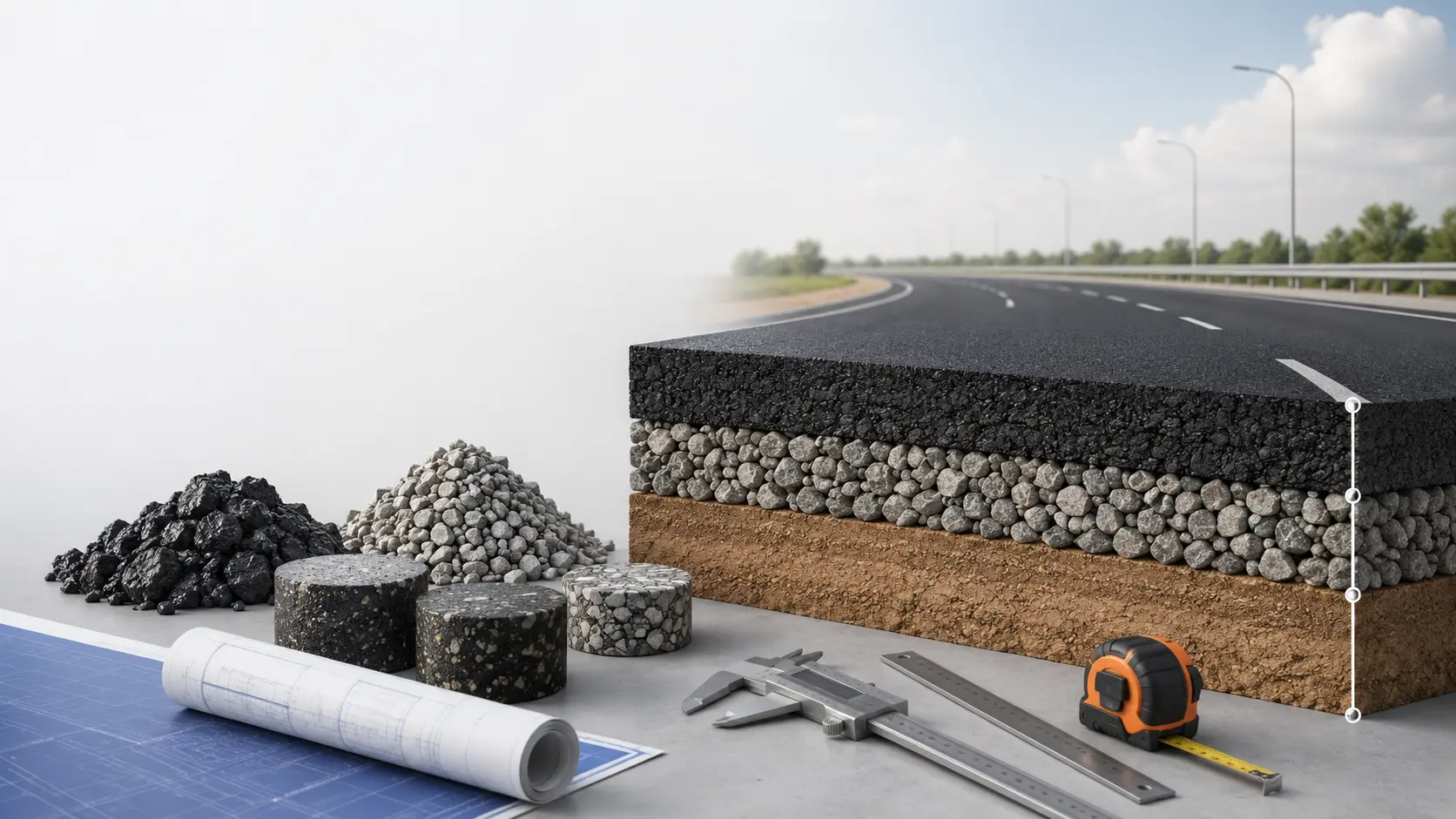 Asphalt pavement estimation and multi-layer calculation