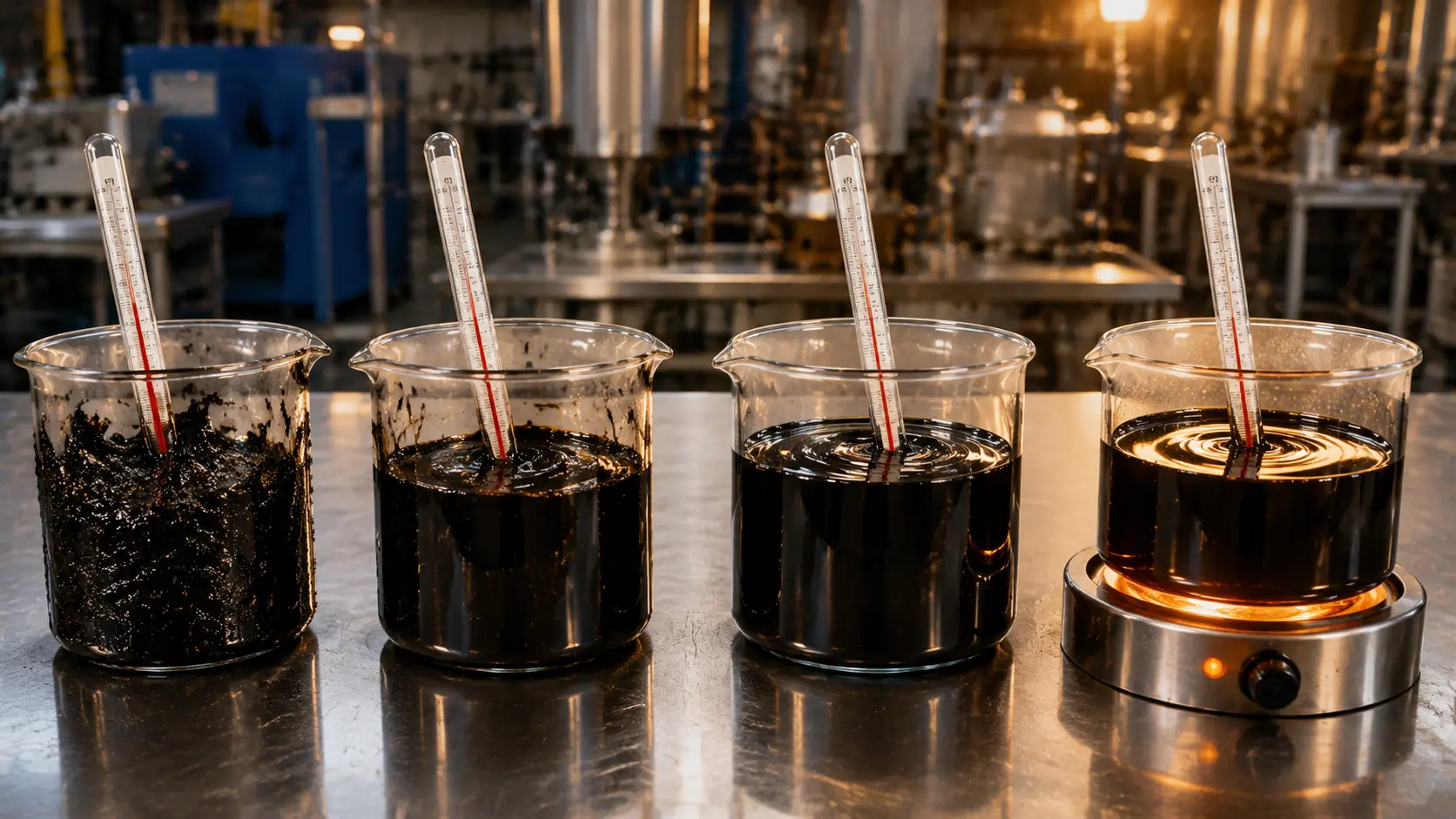 Bitumen density vs temperature — how density decreases as bitumen heats up from 25°C to 160°C