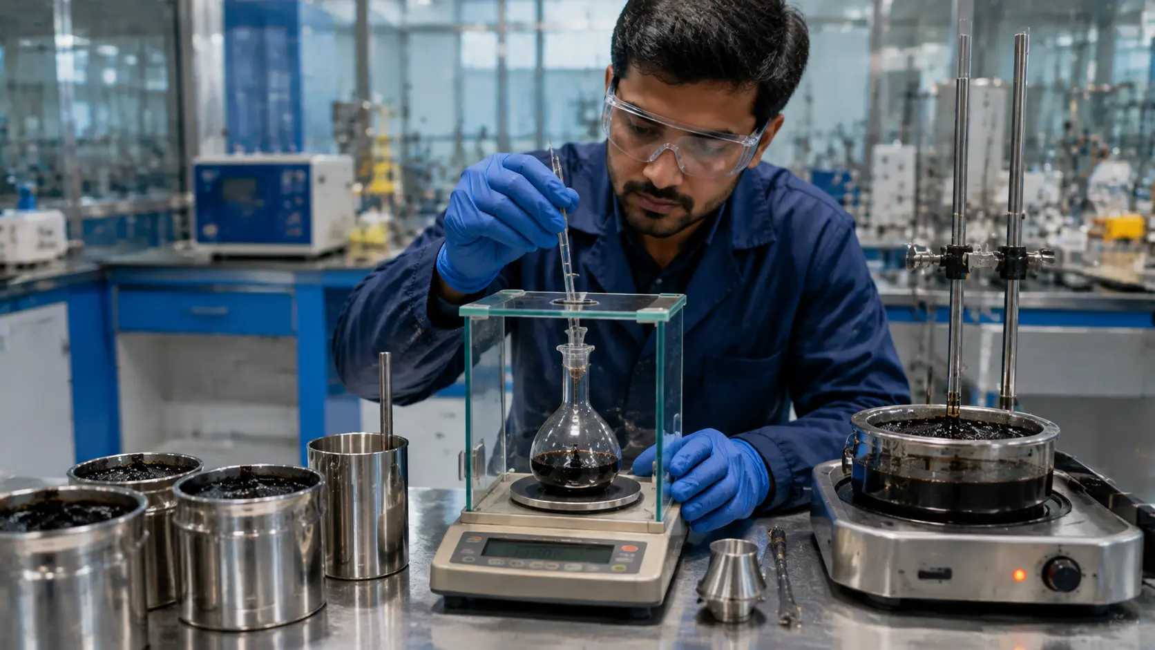 Bitumen density testing — pycnometer method for measuring specific gravity and density in a laboratory