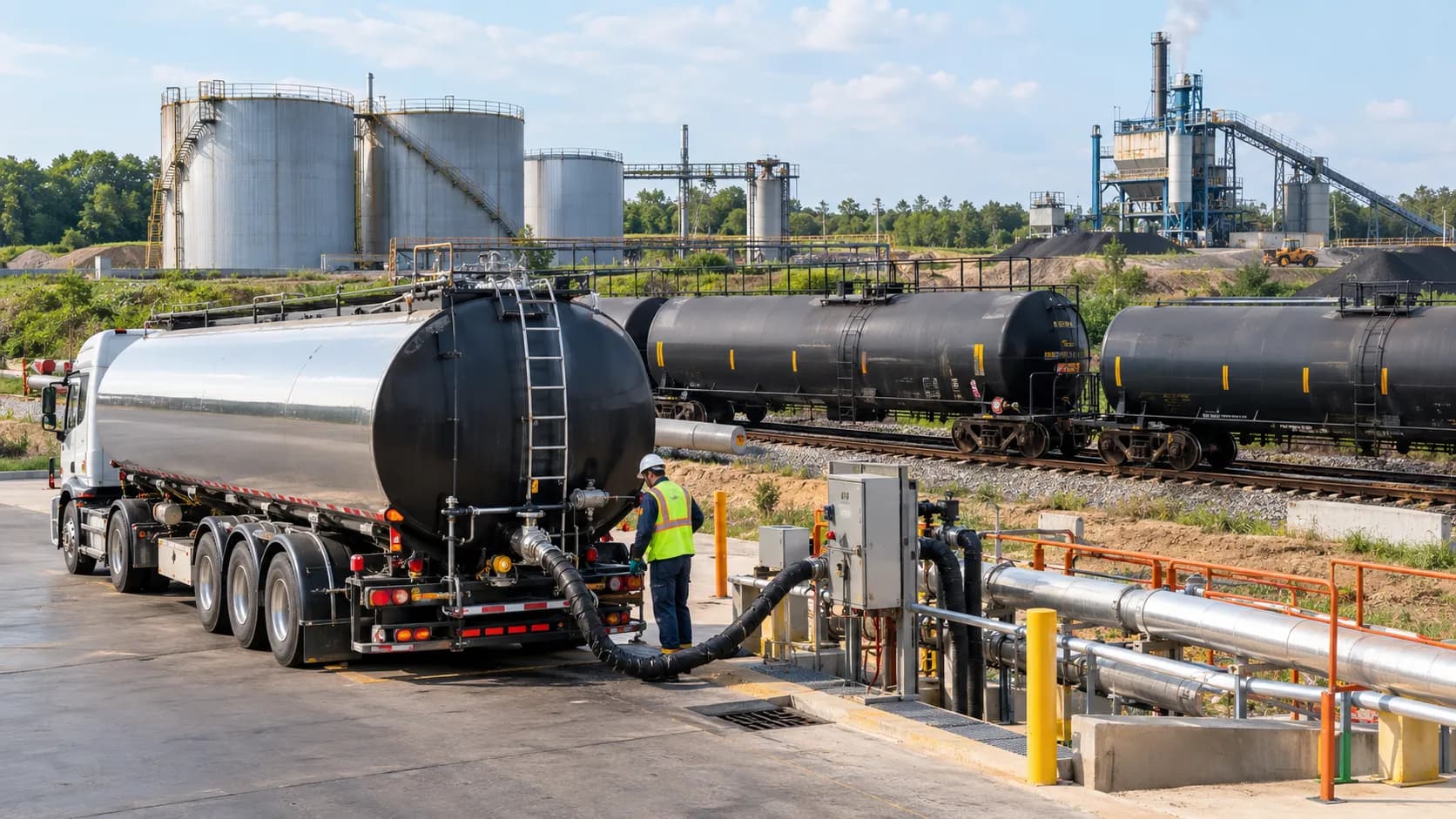 Bitumen road tanker and rail tank car transport — insulated heated vehicles for delivering hot liquid bitumen over long distances