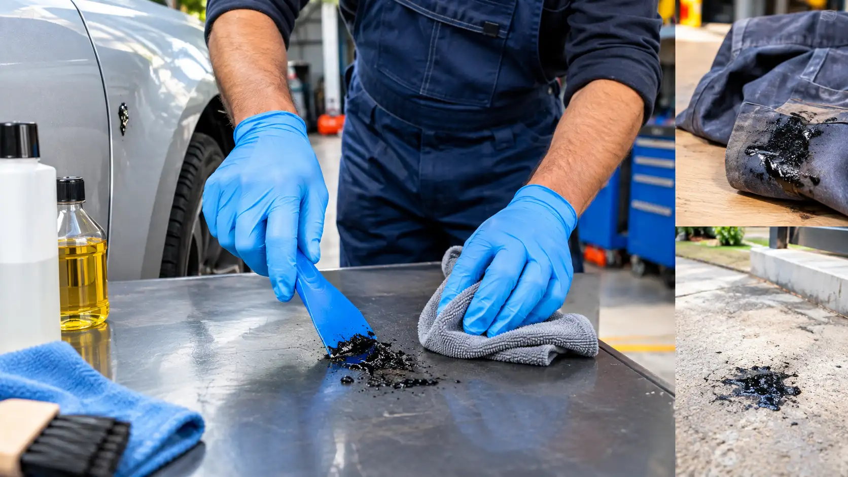 How to remove bitumen safely from skin, clothes, car paint, concrete, wood and other surfaces